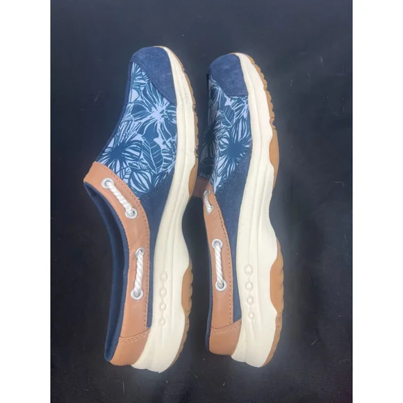 Women's Easy Spirit Travelport 17 Leather Slip On Clog Shoes Size 10N Blue EUC - Picture 5 of 6